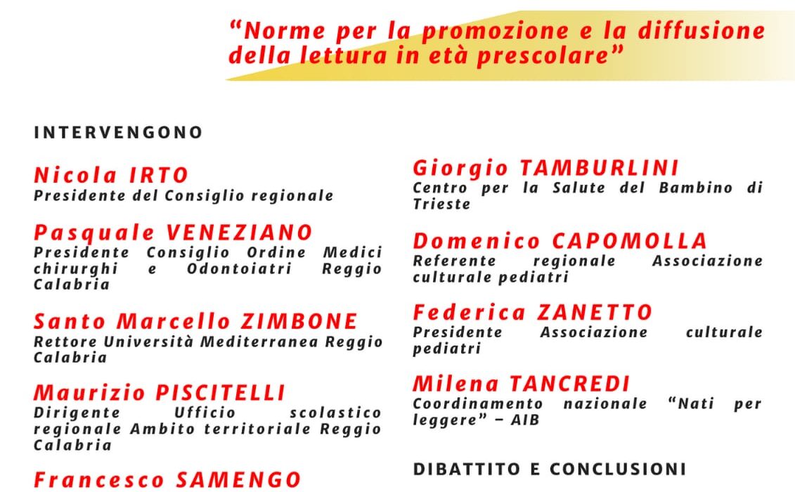 Lunedì 18 convegno a Palazzo Campanella sulla promozione della lettura prescolare