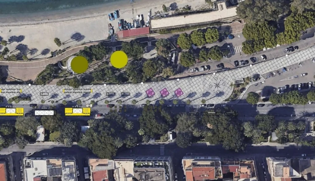 Il Lungomare Falcomatà di Reggio Calabria allestito per l'evento enogastronomico Vinitaly and the City
